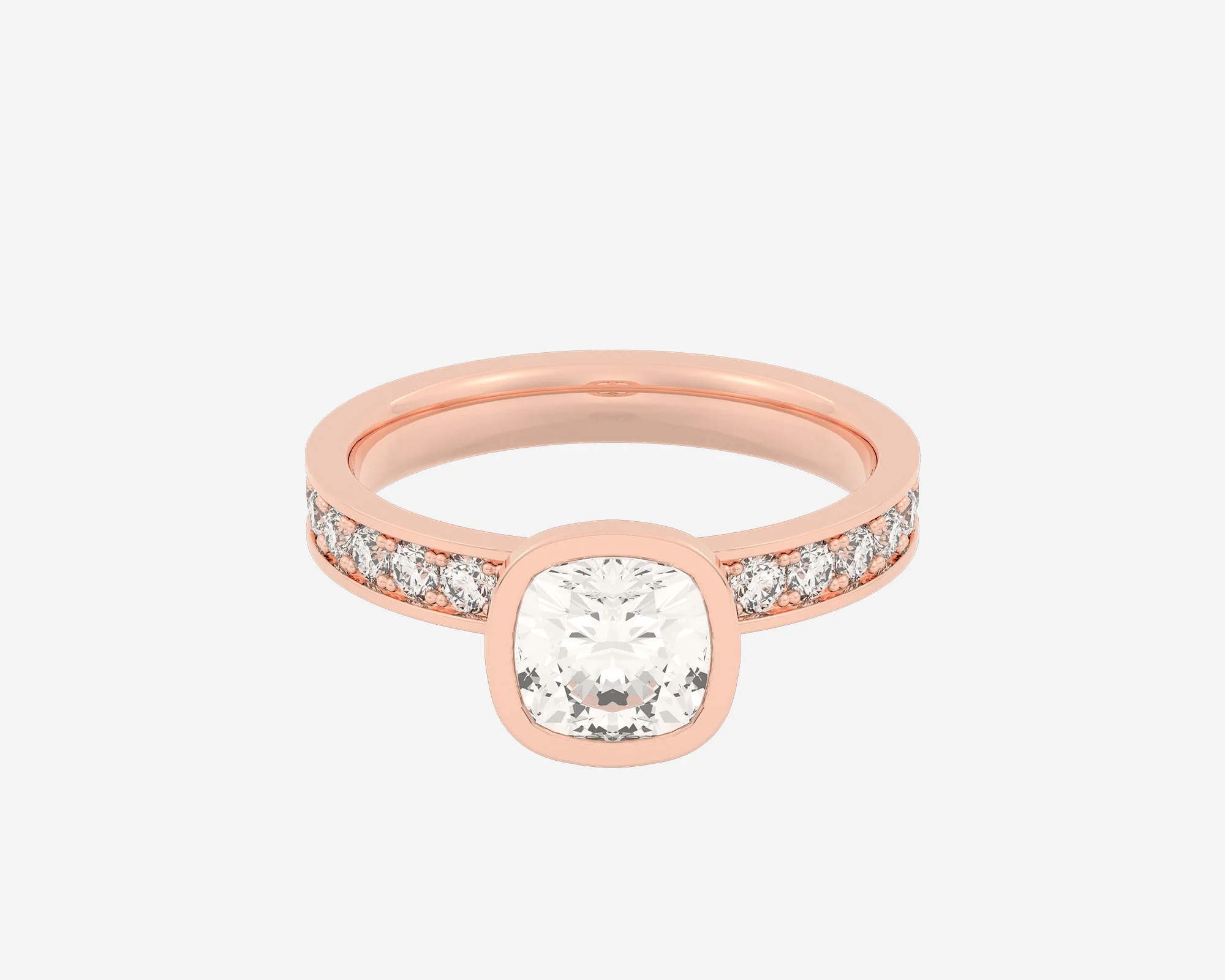 The Channel Eternity Bezel Solitaire β Cushion - Image 4