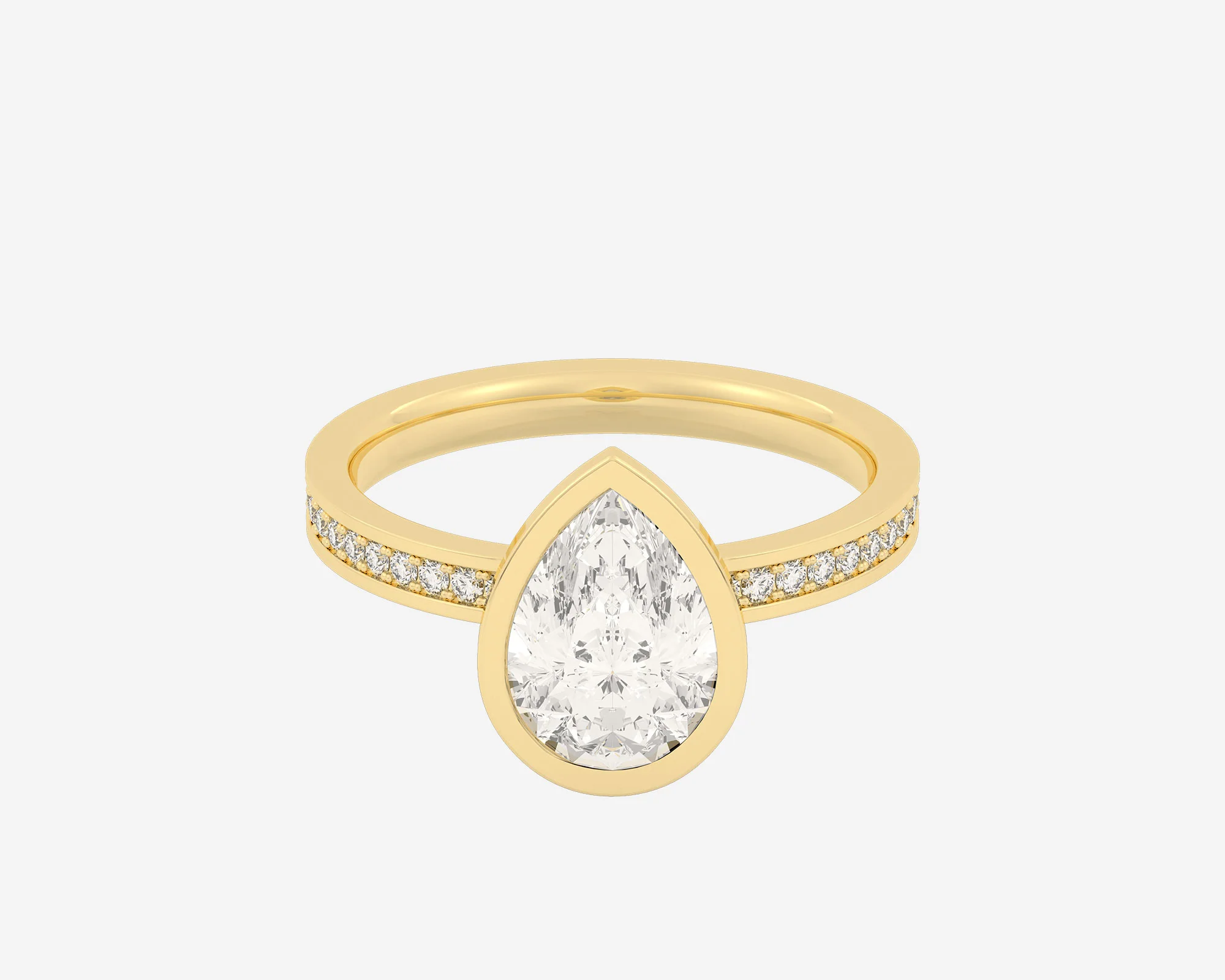 The Channel Eternity Bezel Solitaire — Pear - Image 3