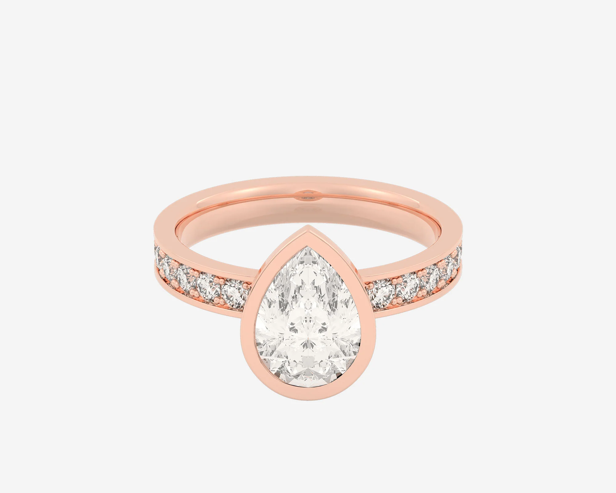 The Channel Eternity Bezel Solitaire — Pear - Image 4
