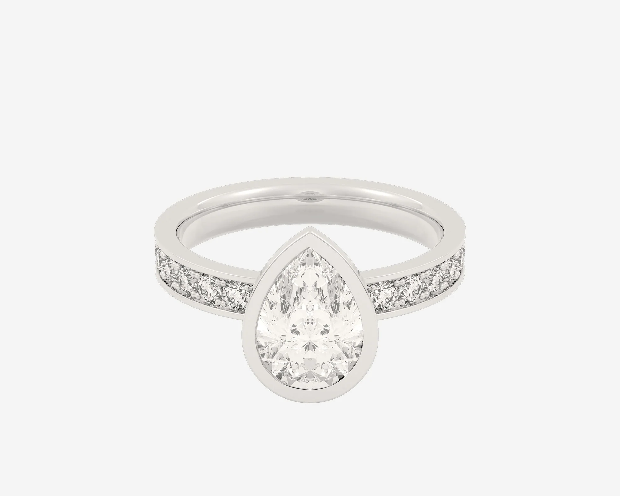 The Channel Eternity Bezel Solitaire — Pear - Image 5