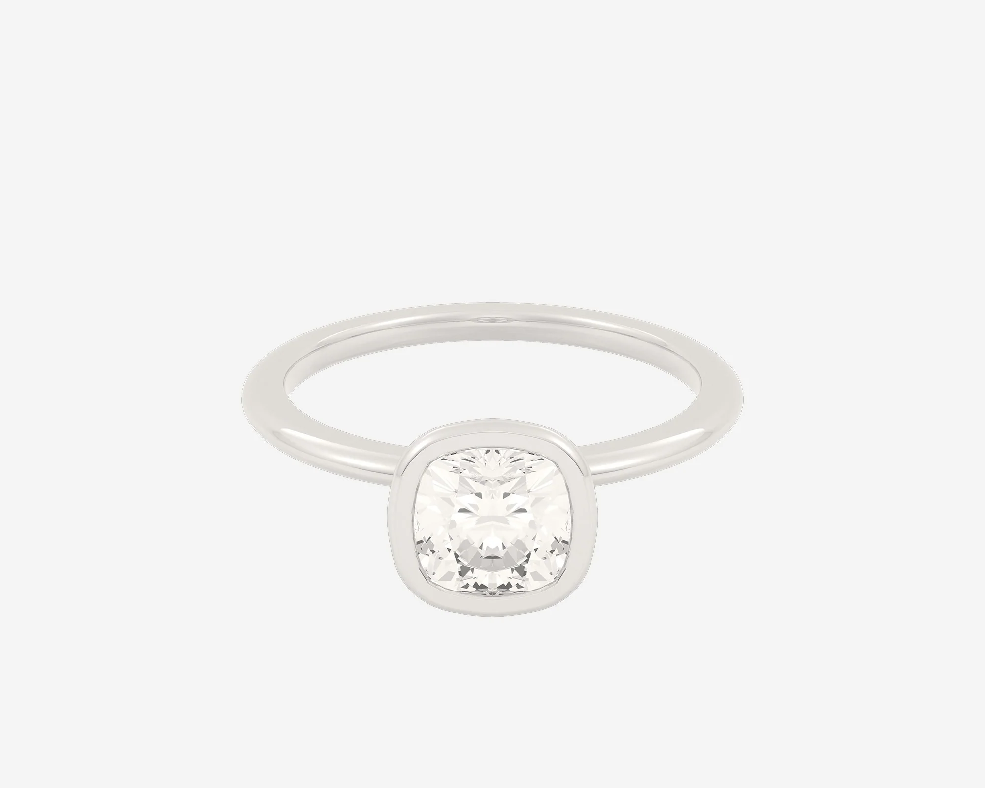 The Domed Bezel Solitaire — Cushion - Image 3