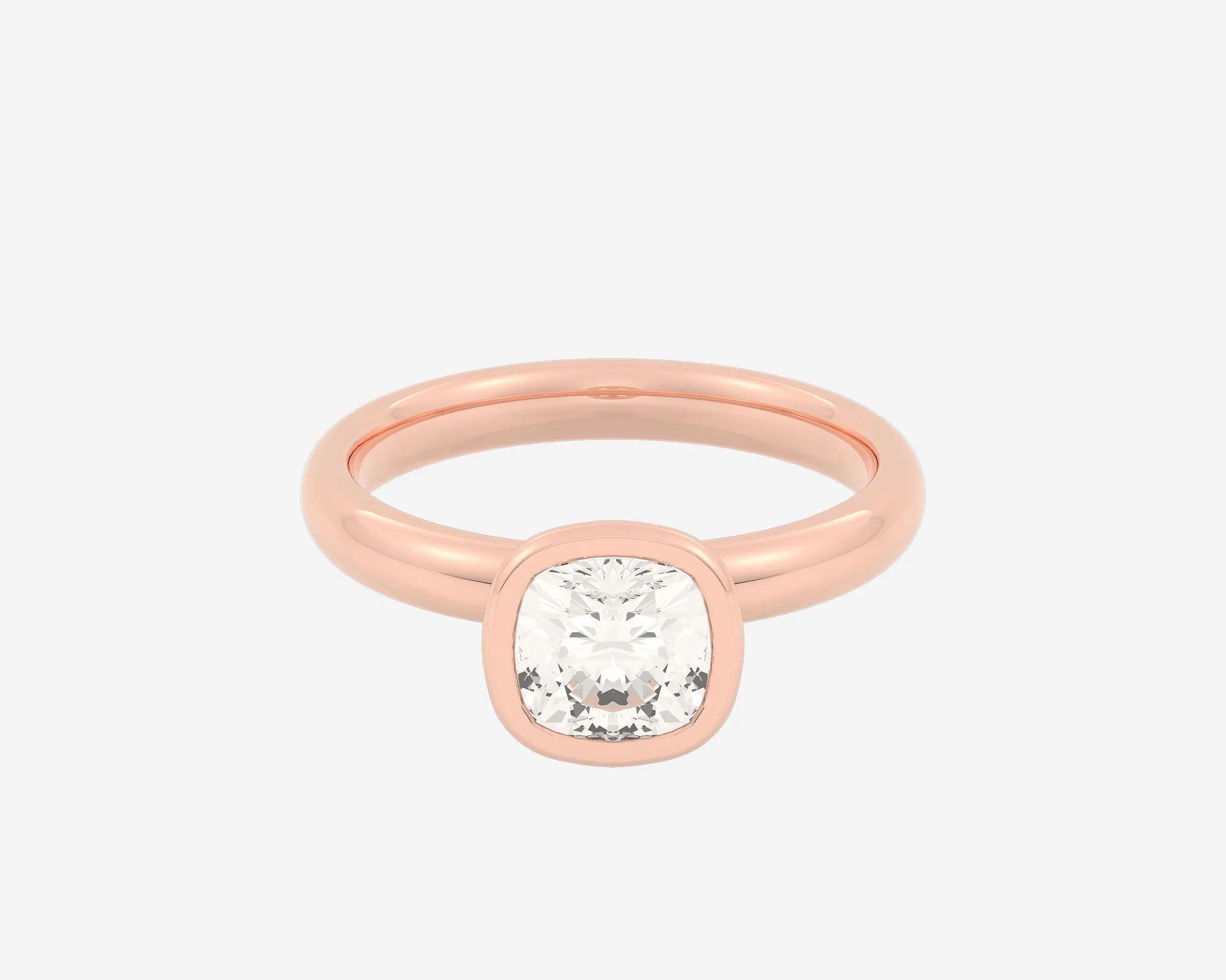 The Domed Bezel Solitaire — Cushion - Image 4