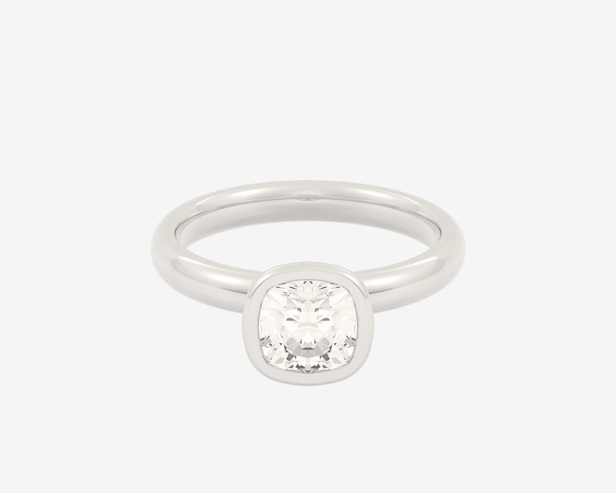 The Domed Bezel Solitaire — Cushion - Image 5