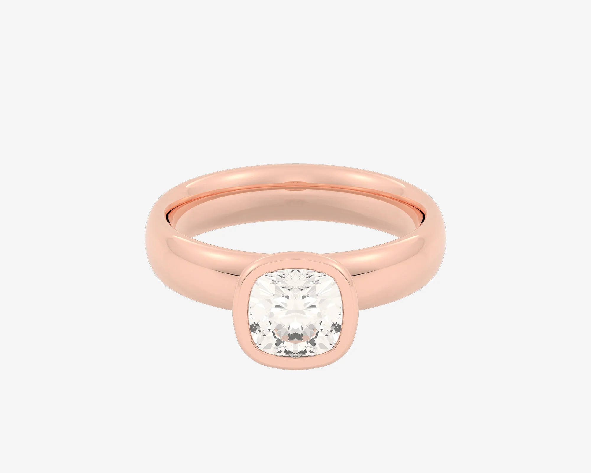 The Domed Bezel Solitaire — Cushion - Image 7
