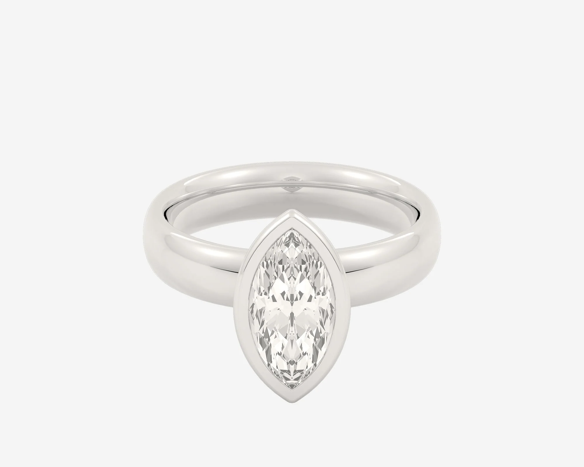 The Domed Bezel Solitaire — Marquise - Image 8