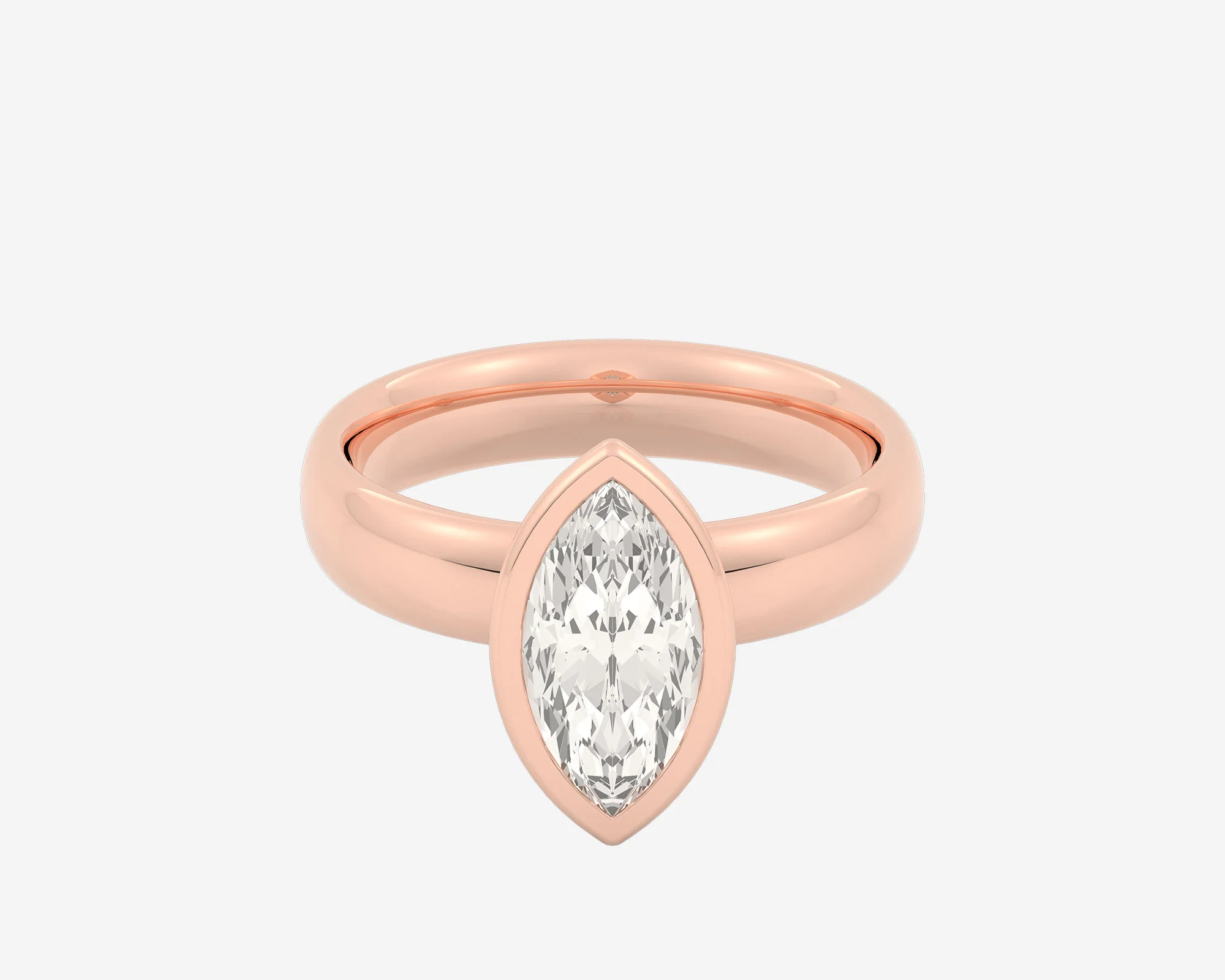 The Domed Bezel Solitaire — Marquise - Image 9
