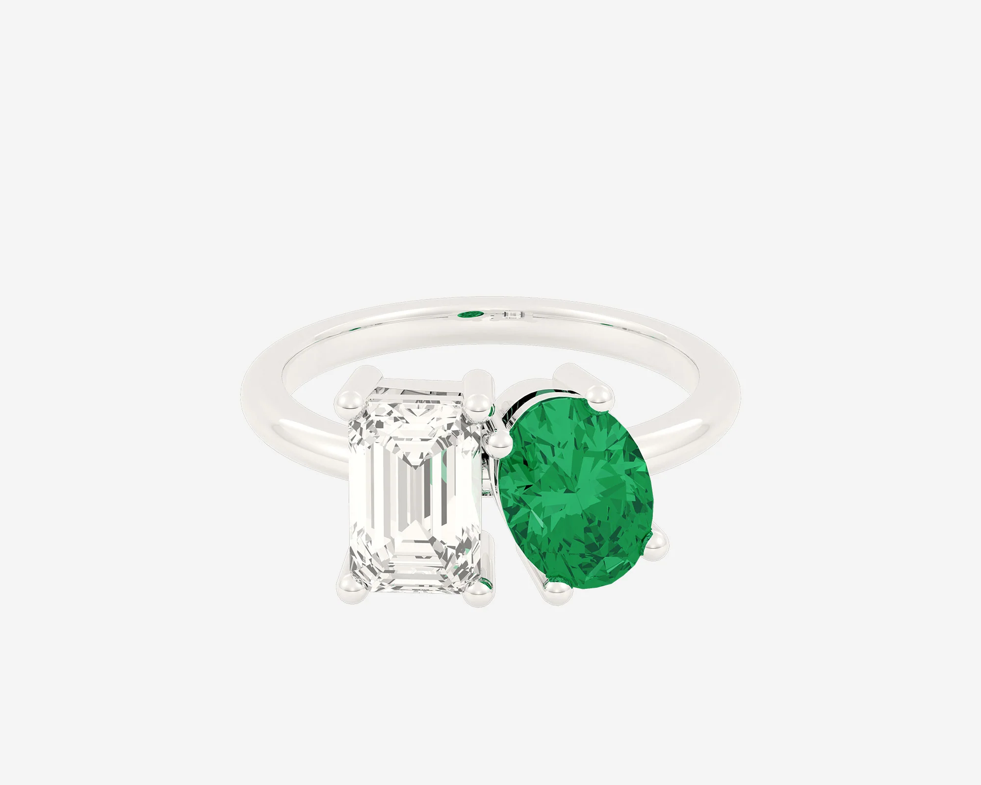 The Gem Toi et Moi — Emerald/Oval - Image 2