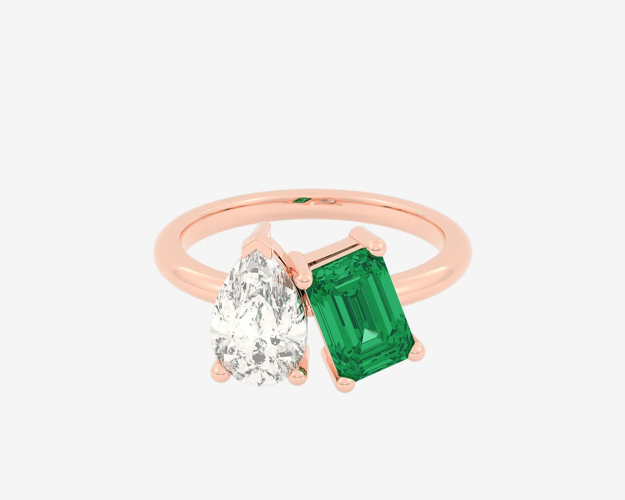 The Gem Toi et Moi — Pear/Emerald - Image 2