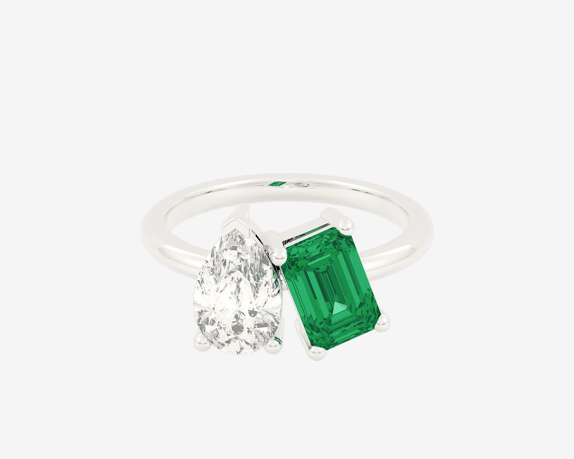 The Gem Toi et Moi — Pear/Emerald - Image 3