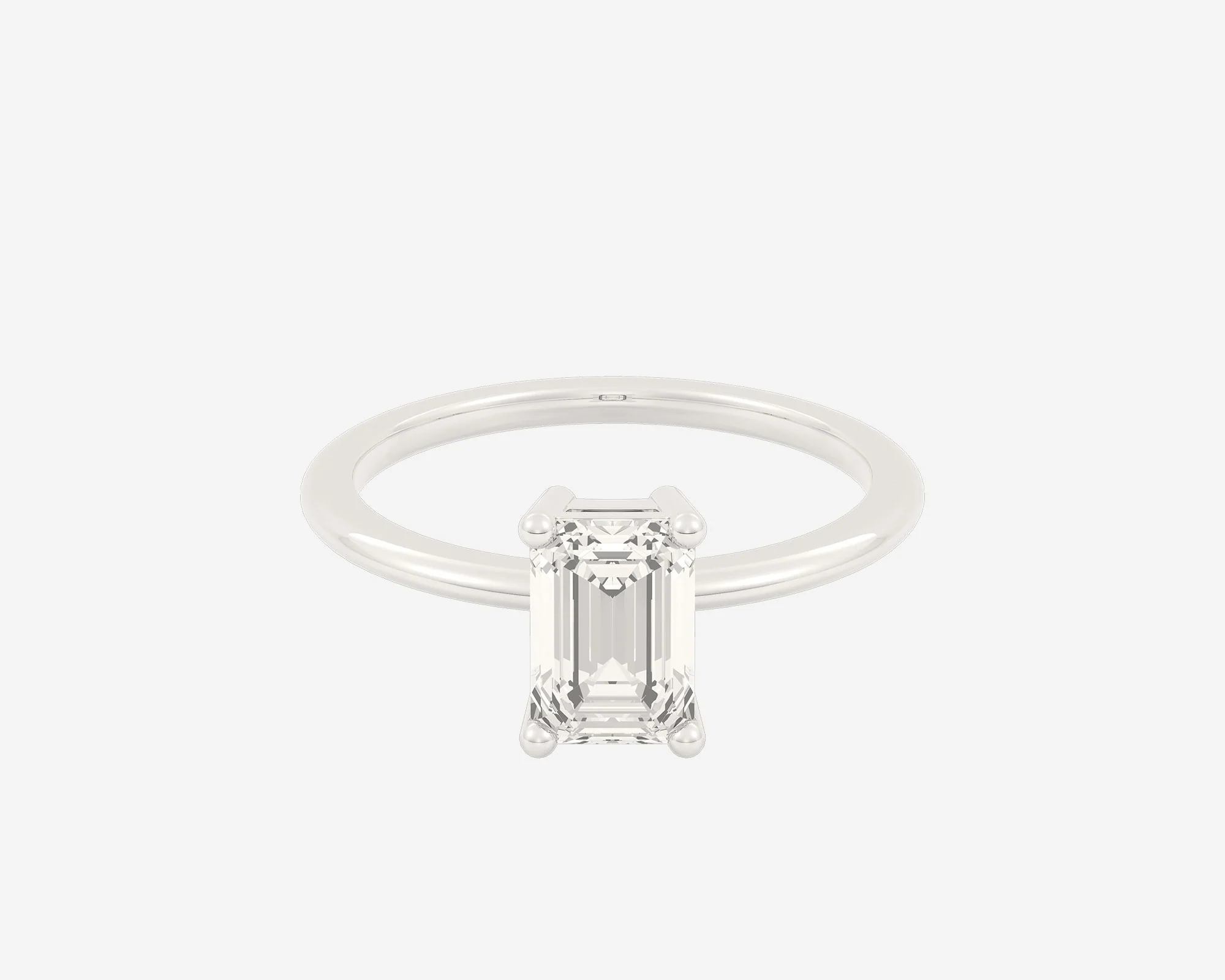 The Low Set Solitaire — Emerald - Image 2