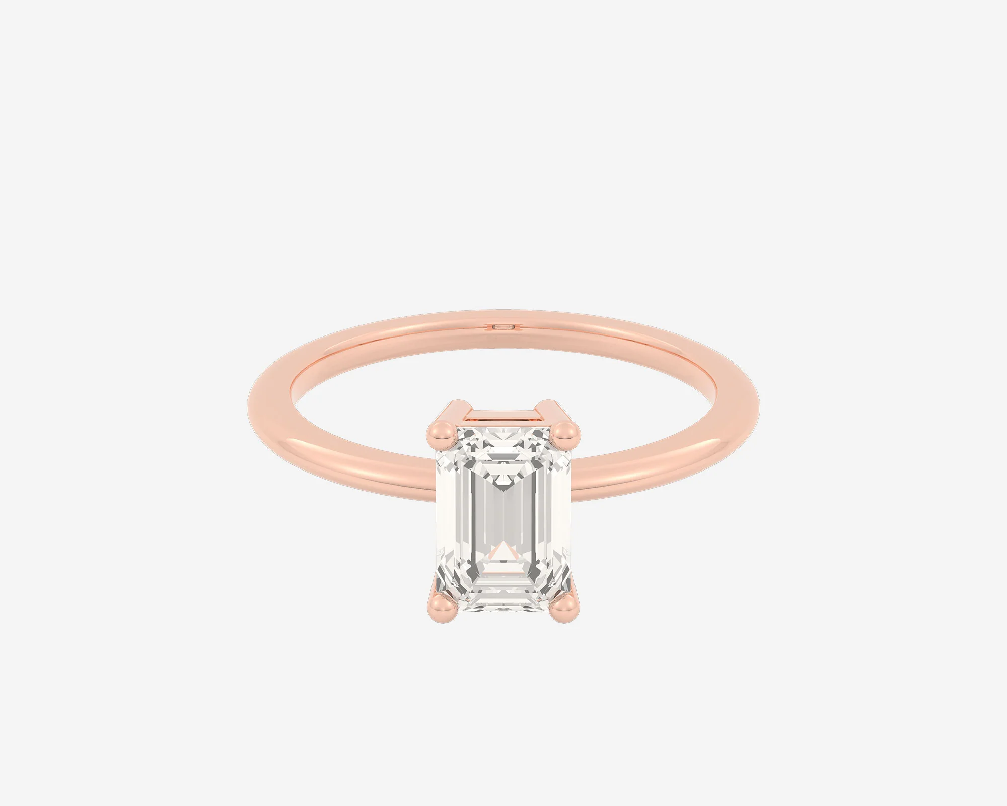 The Low Set Solitaire — Emerald - Image 3