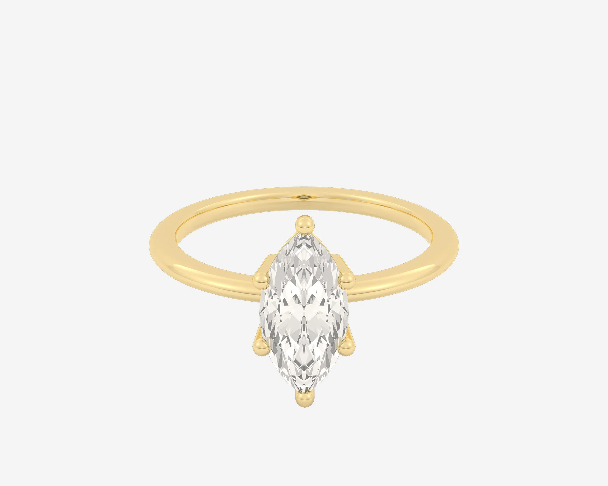 The Low Set Solitaire — Marquise