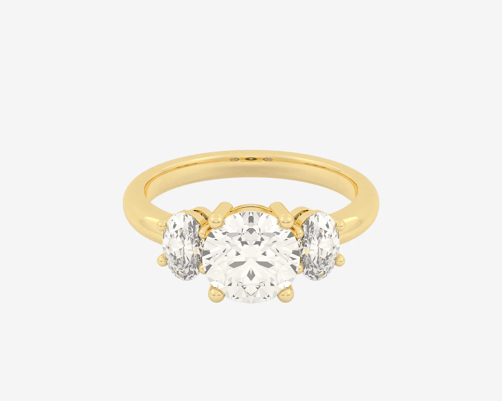 The Oval 3-Stone — Round - Image 3