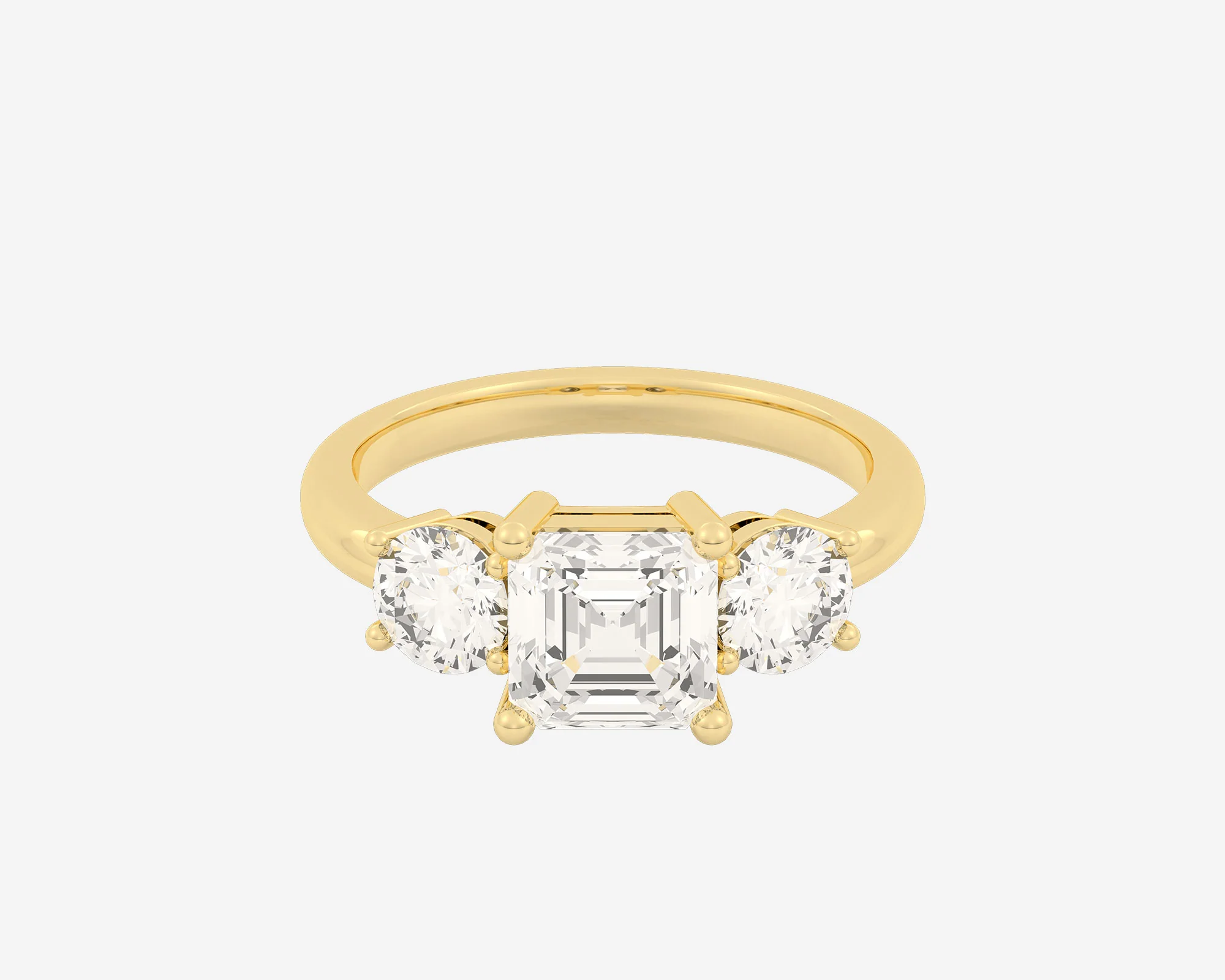 The Round 3-Stone — Asscher - Image 3