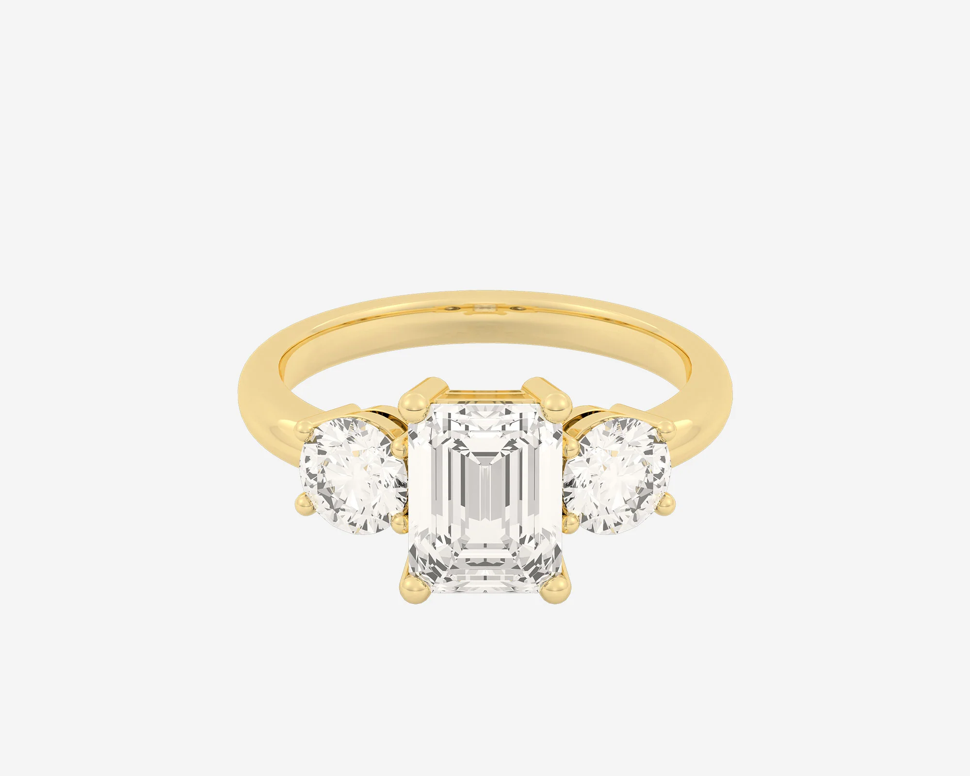 The Round 3-Stone — Emerald - Image 3