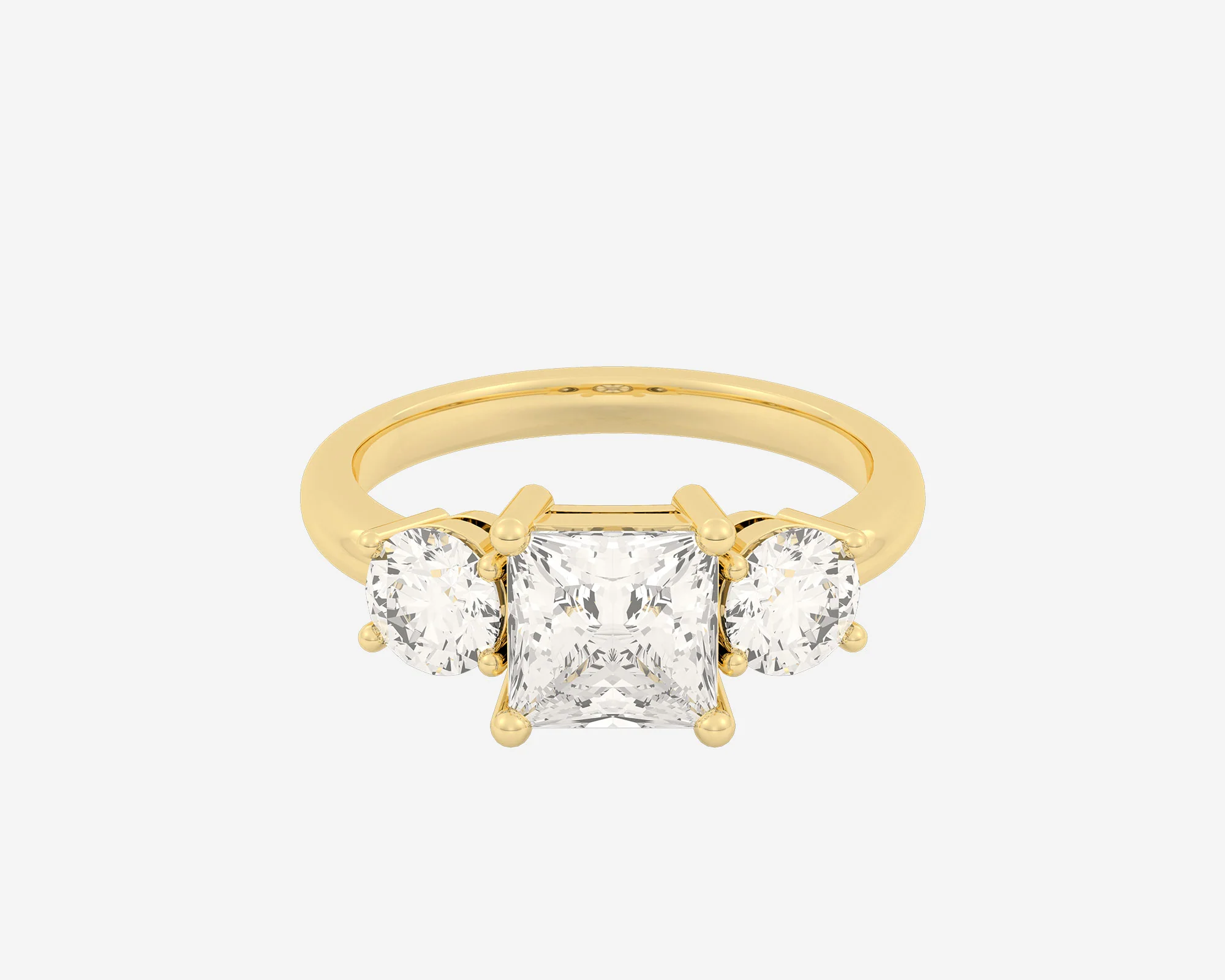 The Round 3-Stone — Princess - Image 3