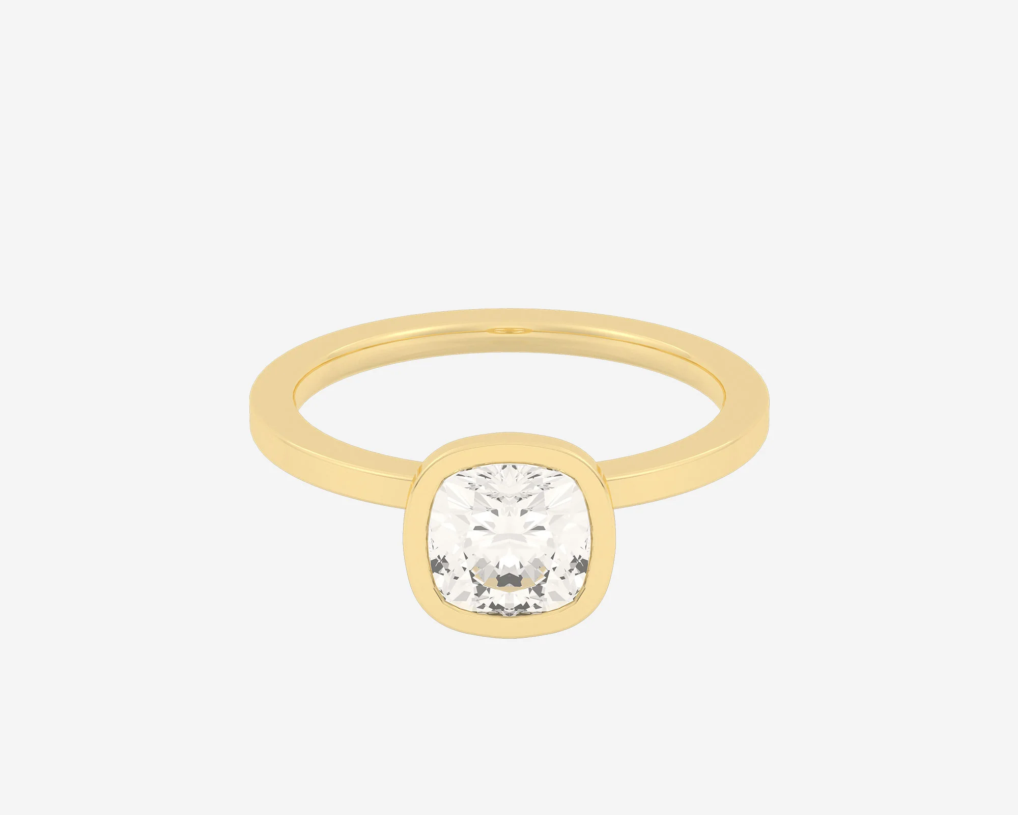 The Square Bezel Solitaire — Cushion - Image 3