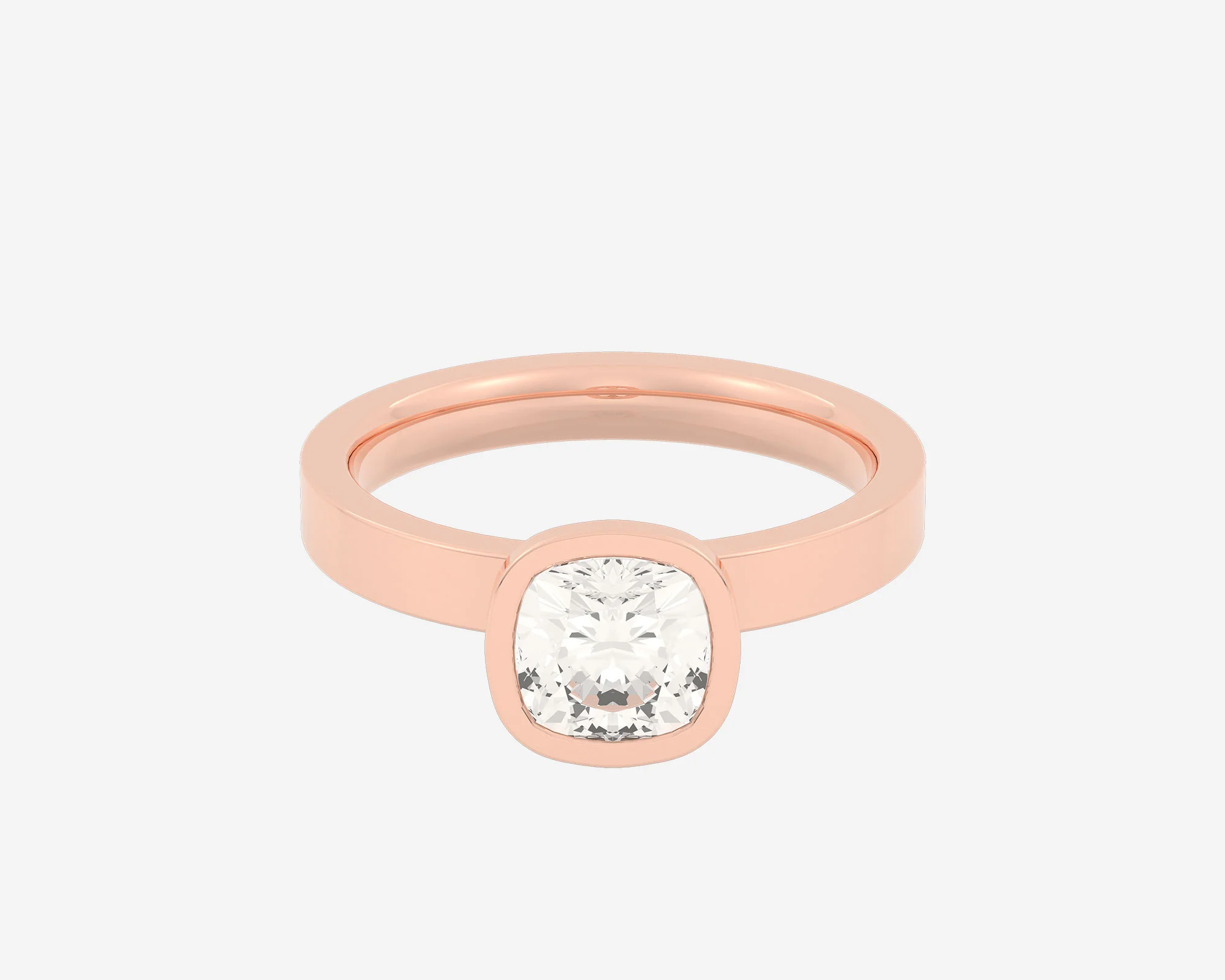 The Square Bezel Solitaire — Cushion - Image 4