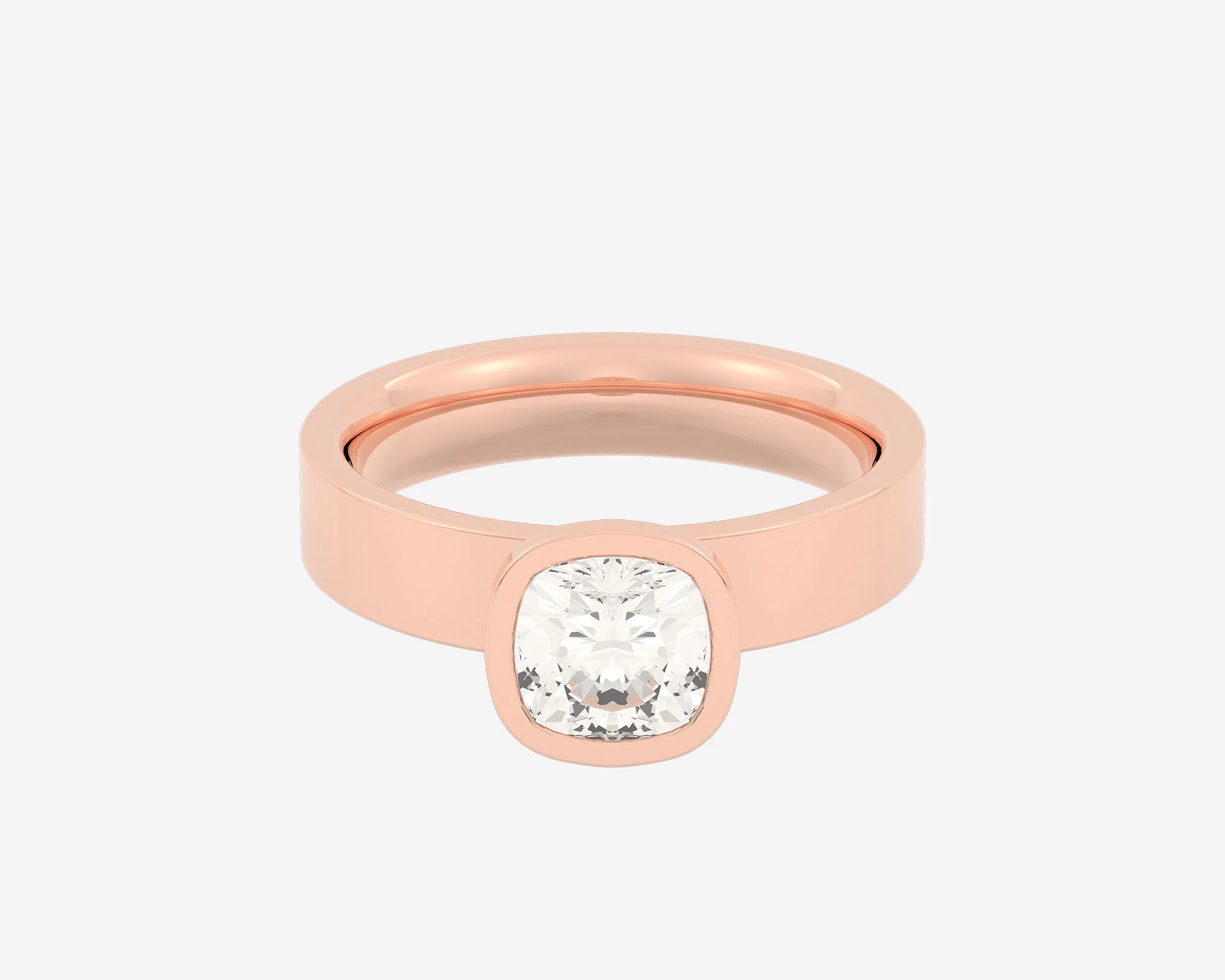 The Square Bezel Solitaire — Cushion - Image 7