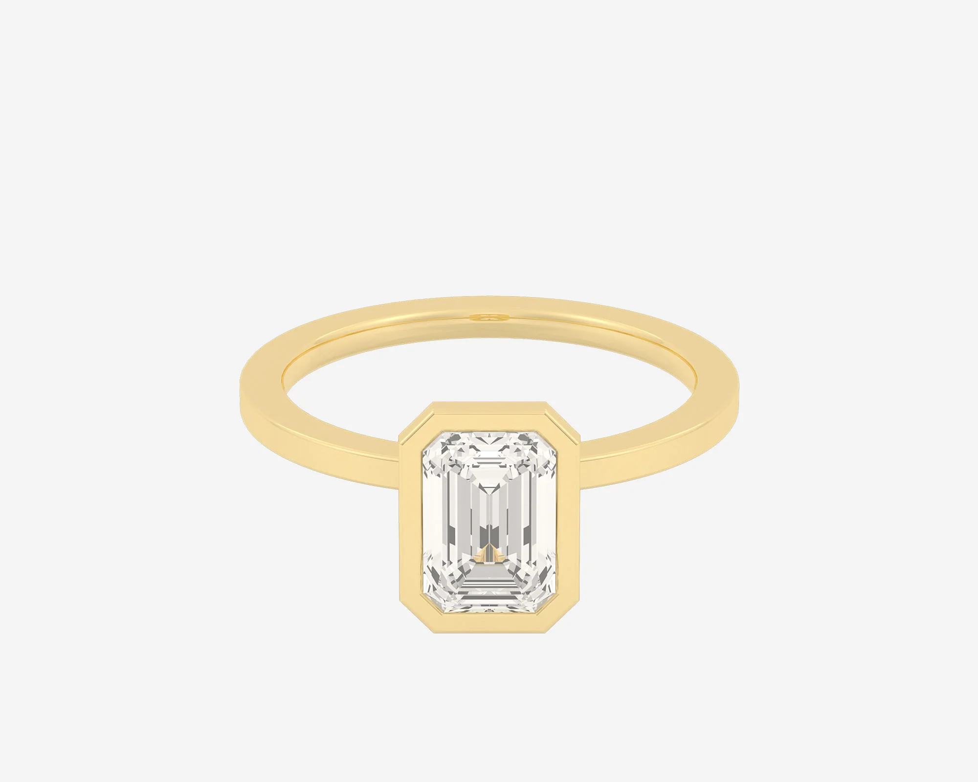 The Square Bezel Solitaire — Emerald - Image 3