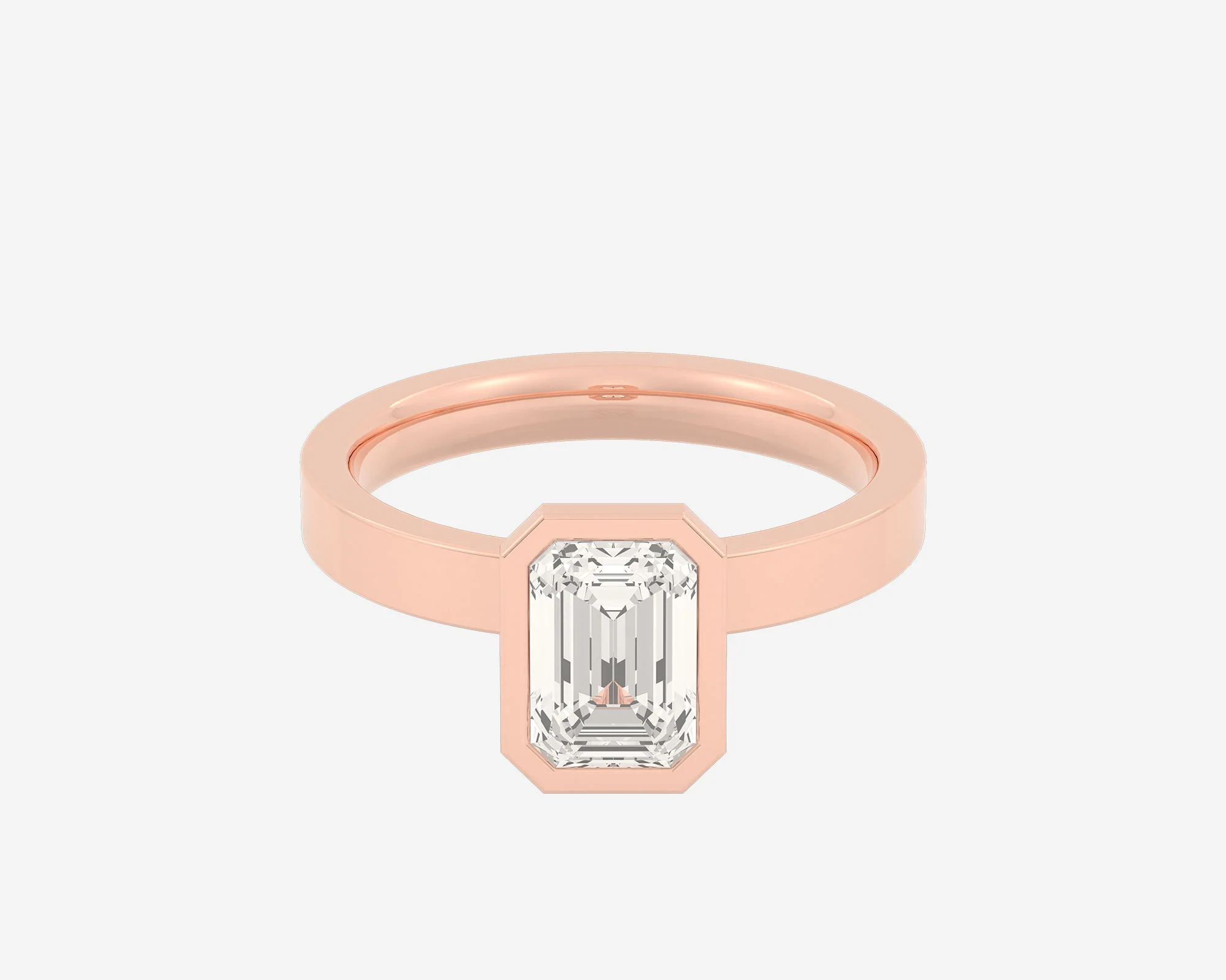 The Square Bezel Solitaire — Emerald - Image 4
