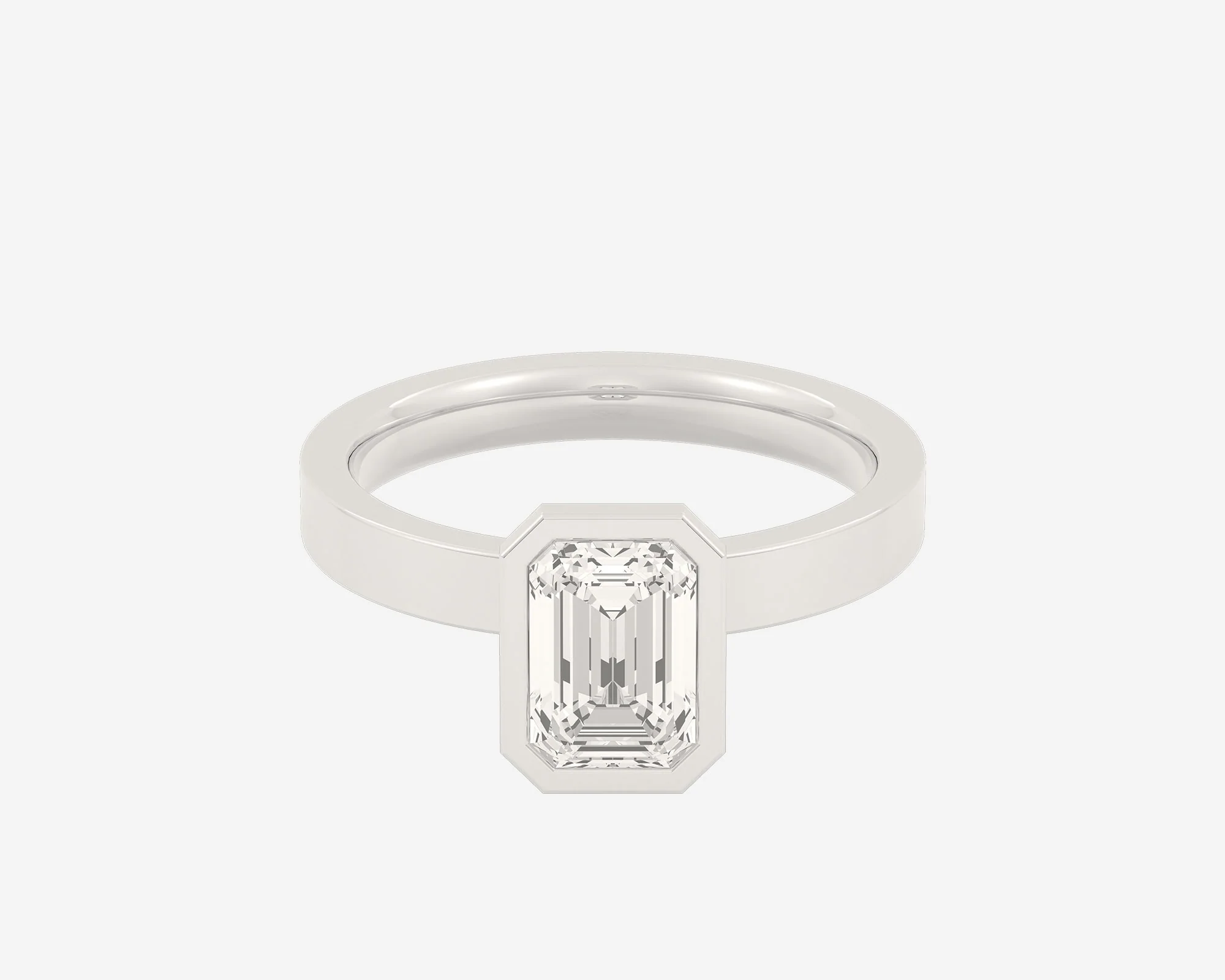The Square Bezel Solitaire — Emerald - Image 5