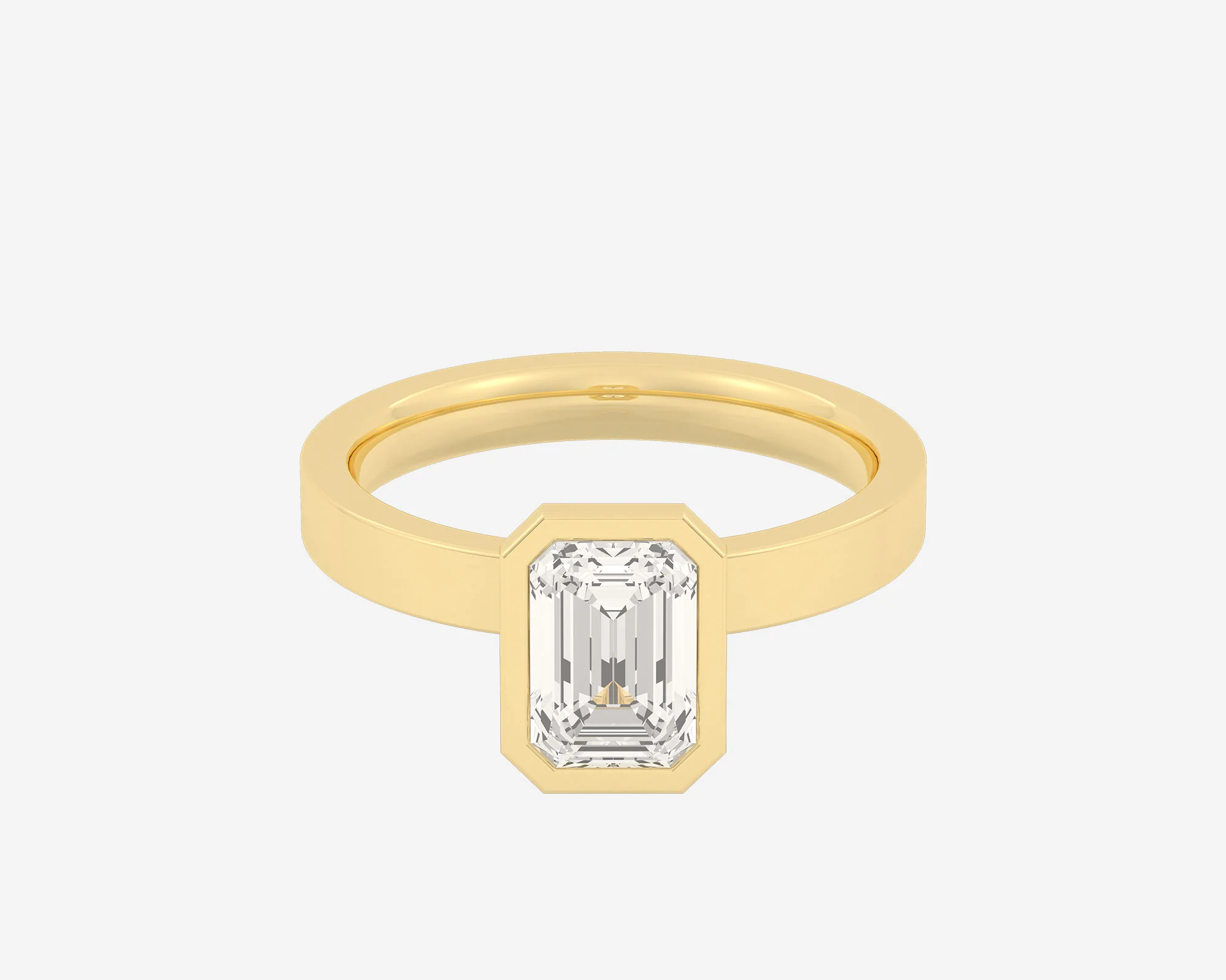 The Square Bezel Solitaire — Emerald - Image 6