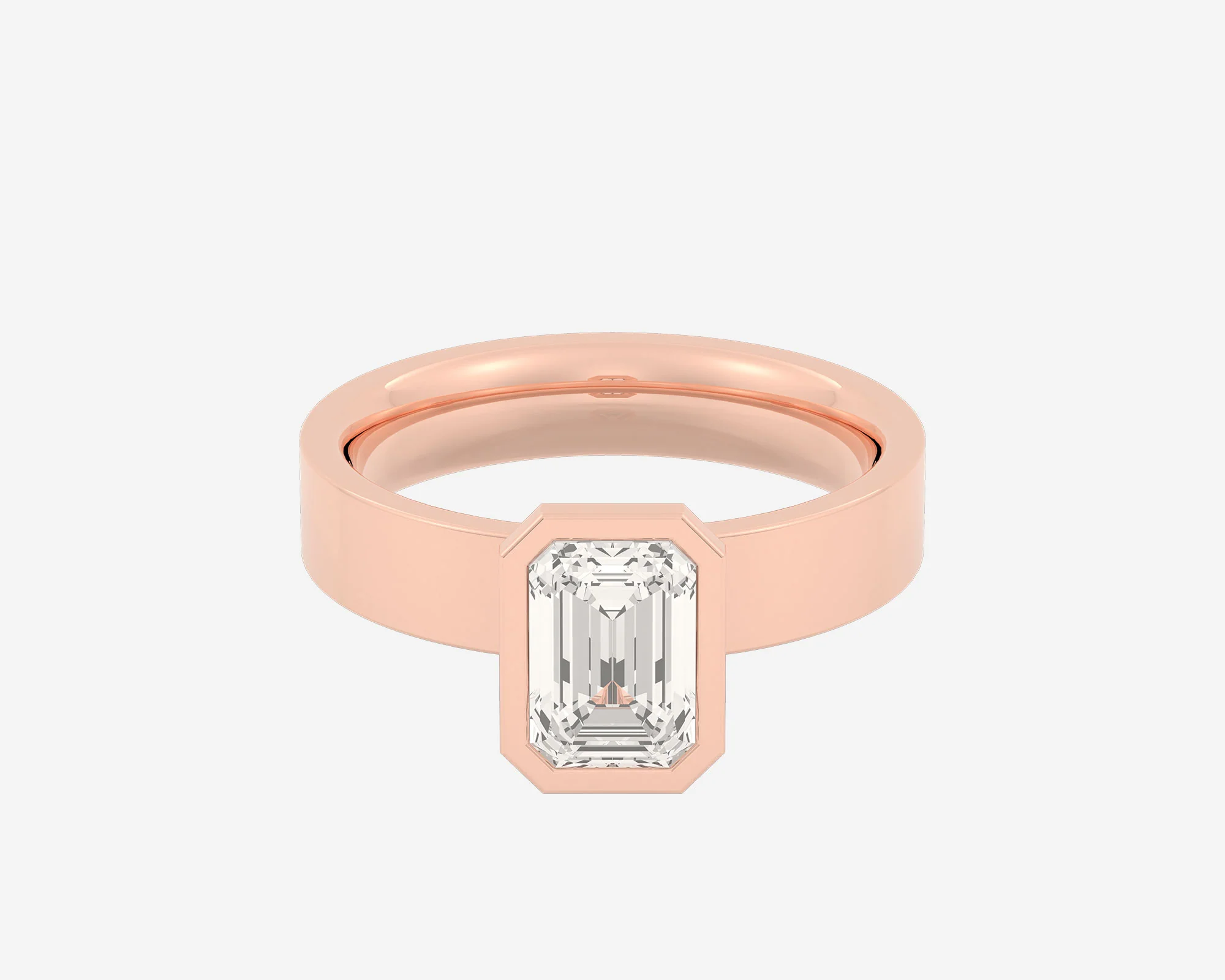 The Square Bezel Solitaire — Emerald - Image 7