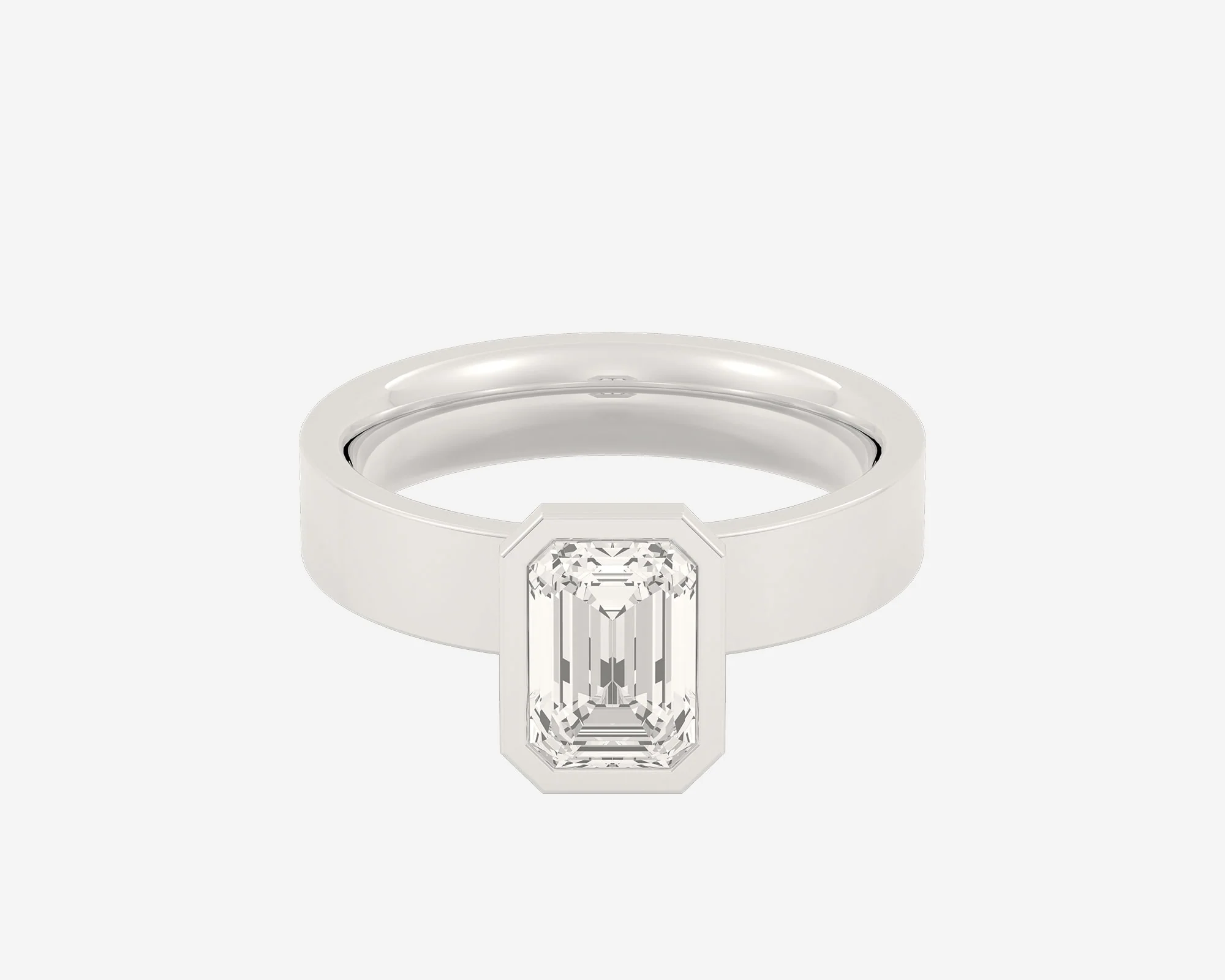 The Square Bezel Solitaire — Emerald - Image 8