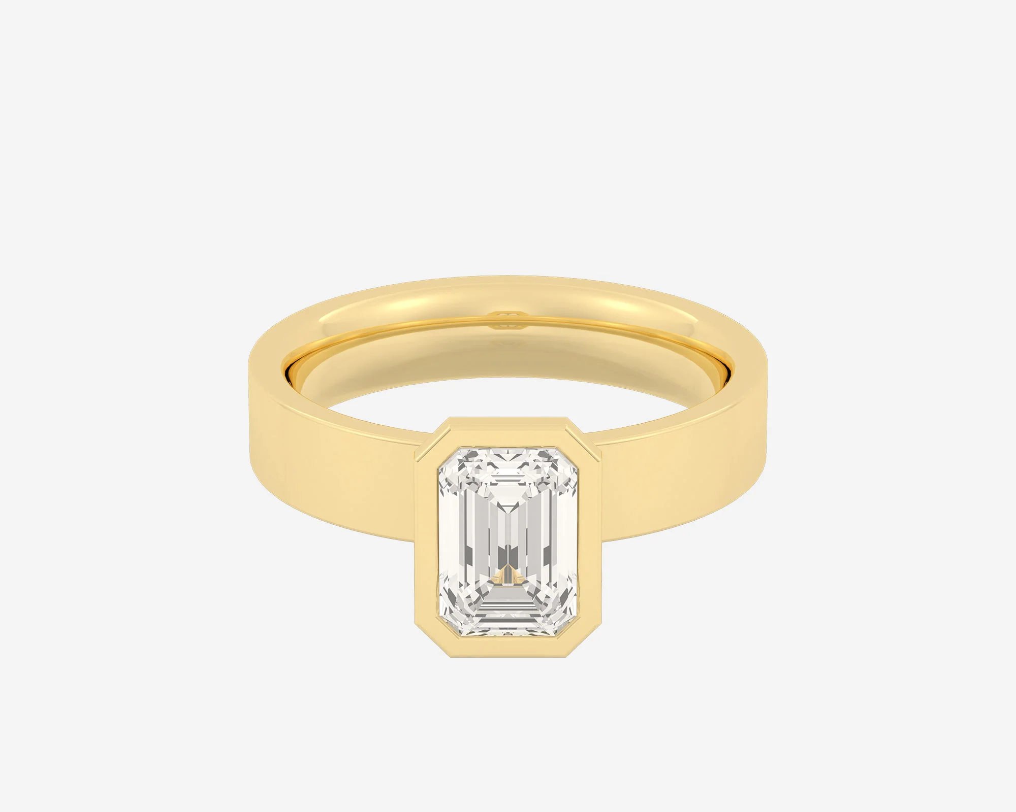 The Square Bezel Solitaire — Emerald - Image 9