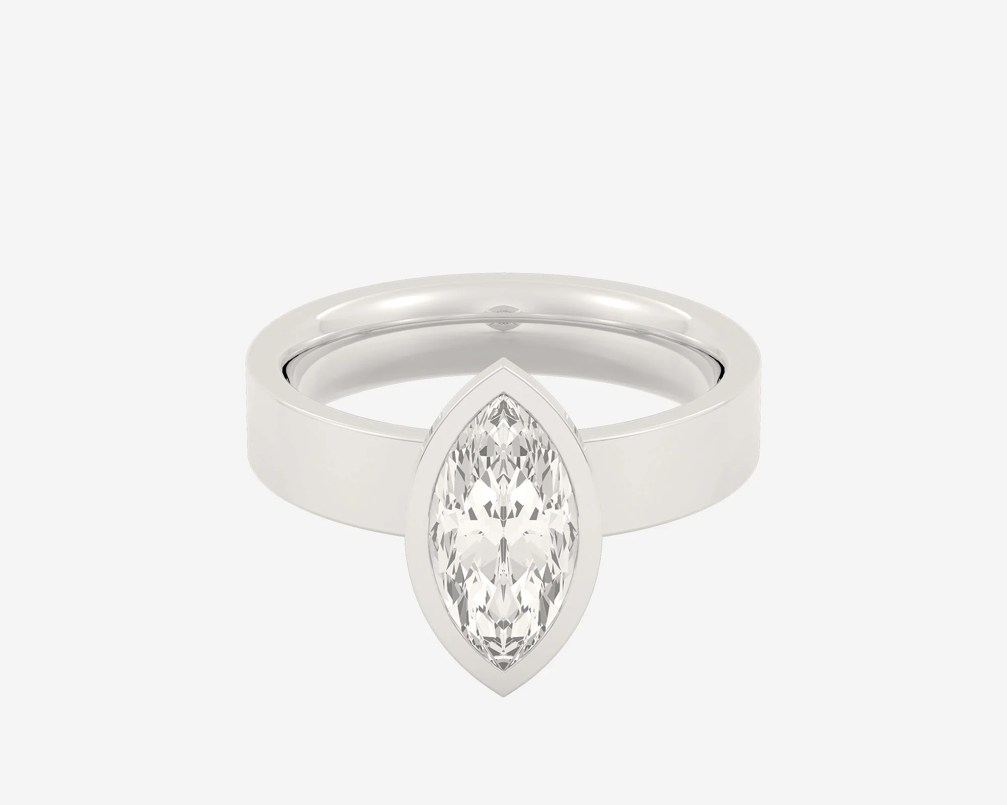 The Square Bezel Solitaire — Marquise - Image 8